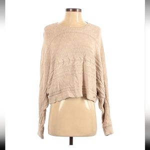 EUC Hollister Beige Sweater Crochet Braid S
